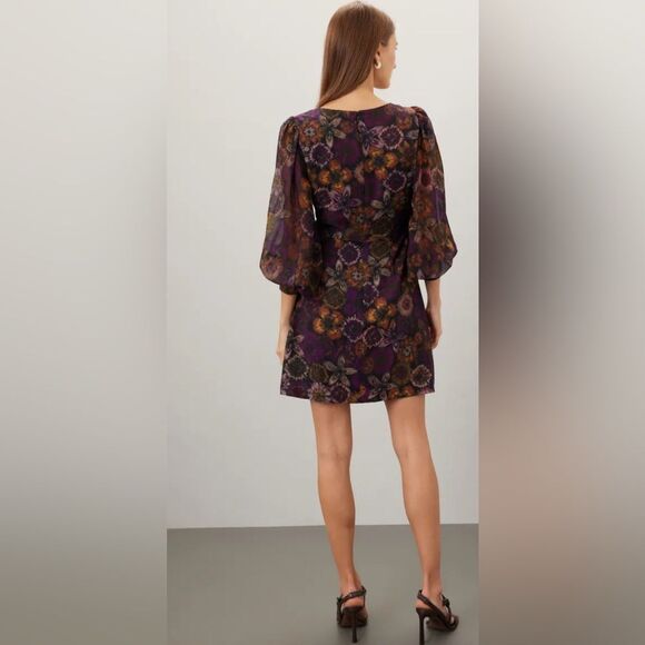 Slate & Willow Dark Florals Mini Dress Size 0 - Picture 3 of 9